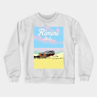 Rimini Italy beach travel poster Crewneck Sweatshirt